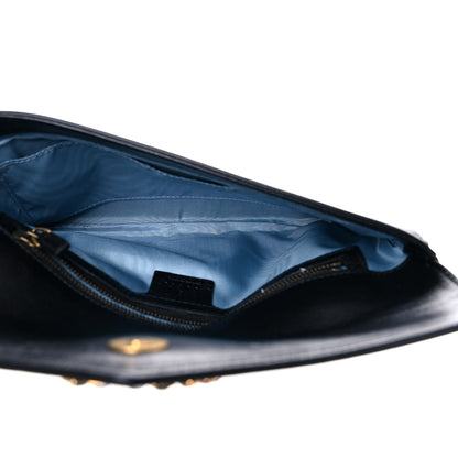 Gucci Calfskin Crystal GG Broadway Envelope Clutch Black 5 of 9
