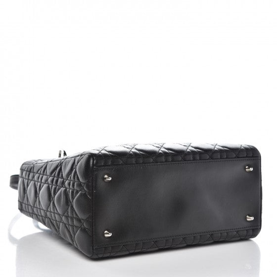 Lambskin Cannage Medium Lady Dior Black