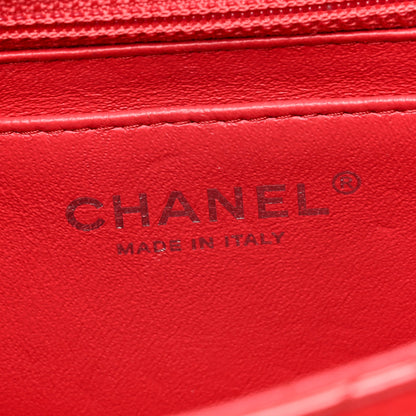Chanel Patent Calfskin Quilted Mini Rectangular Flap Red 6 of 10