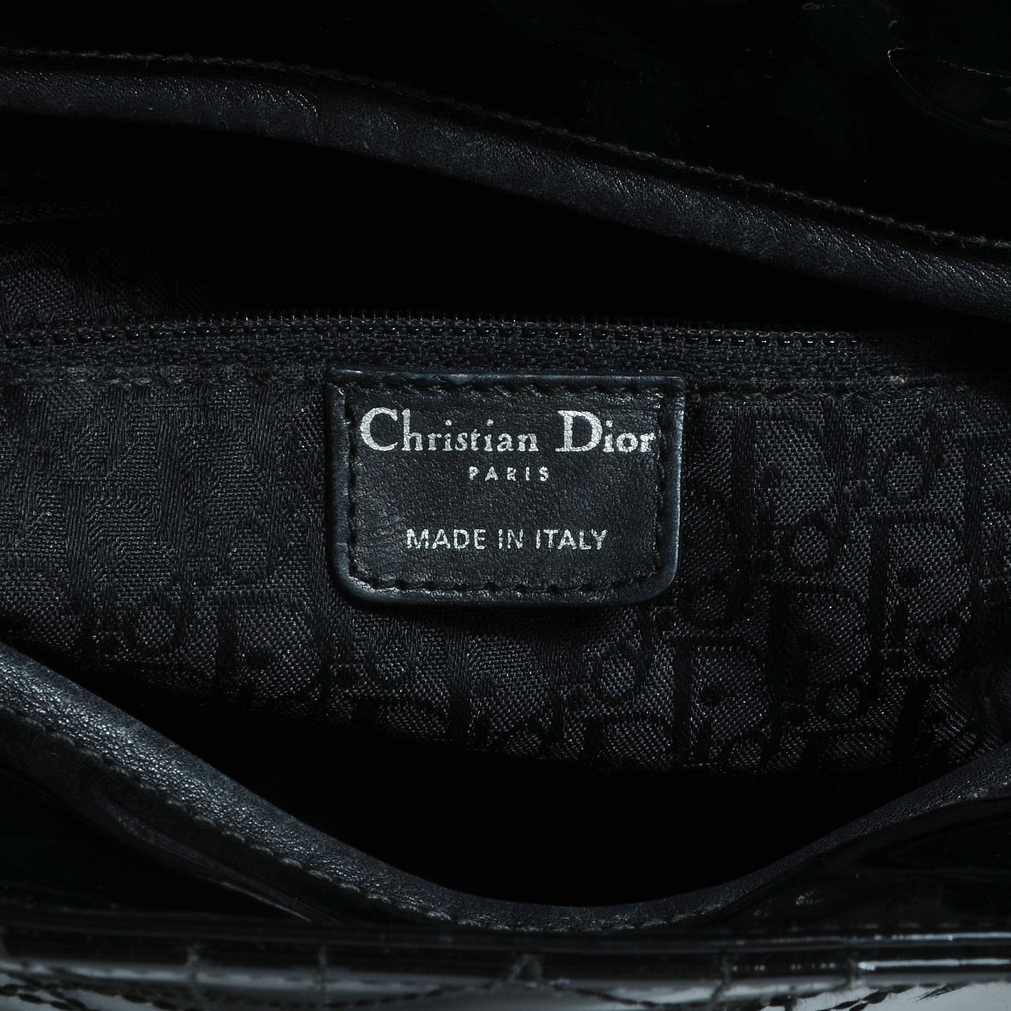 Patent Cannage Large Lady Dior Black