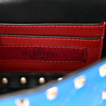 Valentino Garavani Calfskin Micro Rockstud Spike Shoulder Bag Blue Fluo 5 of 9