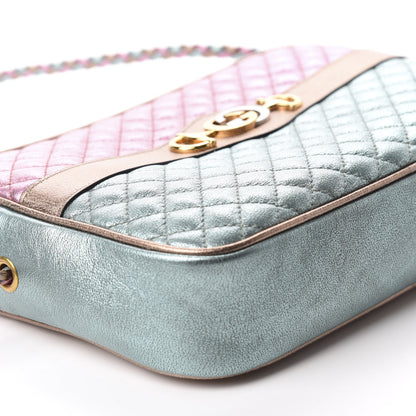 Gucci Laminated Nappa Trapuntata Small Zumi Shoulder Bag Rosa Lago Rame 6 of 10