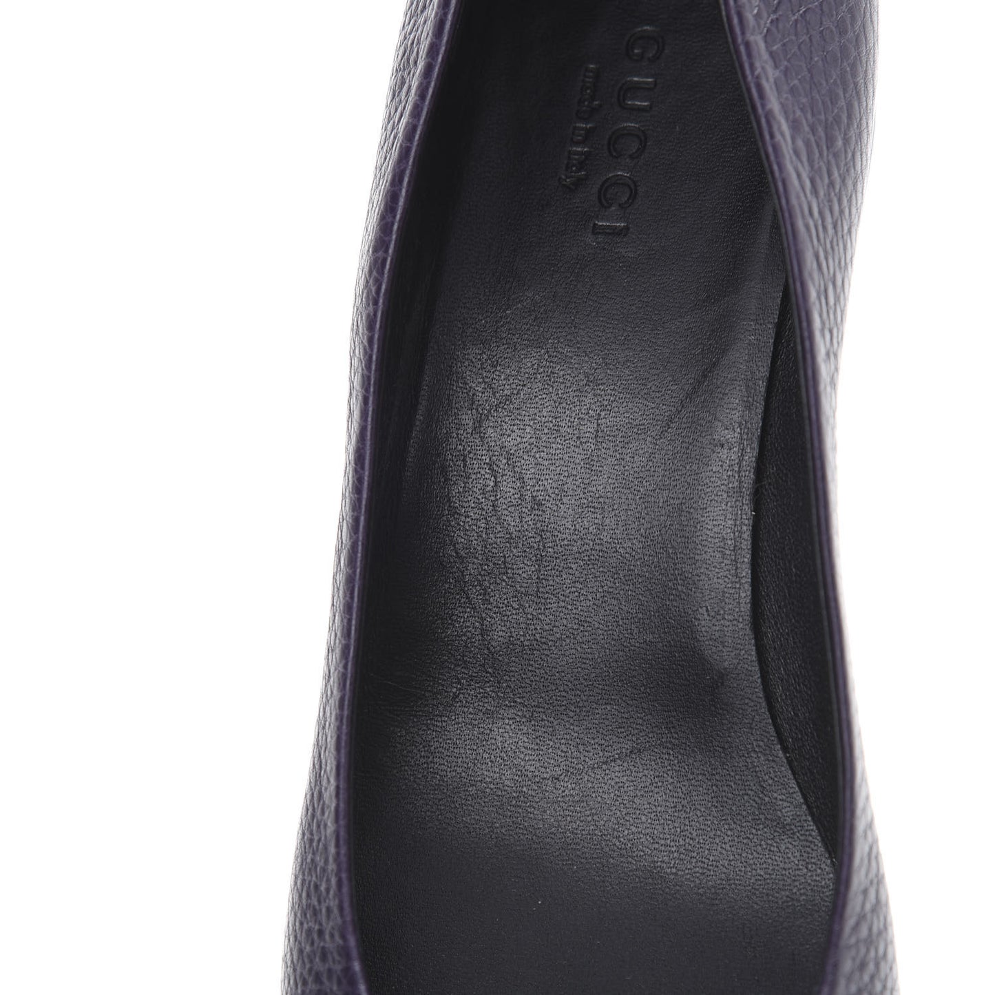 Calfskin GG Buckle Mid Heel Pumps 36.5 Deep Purple