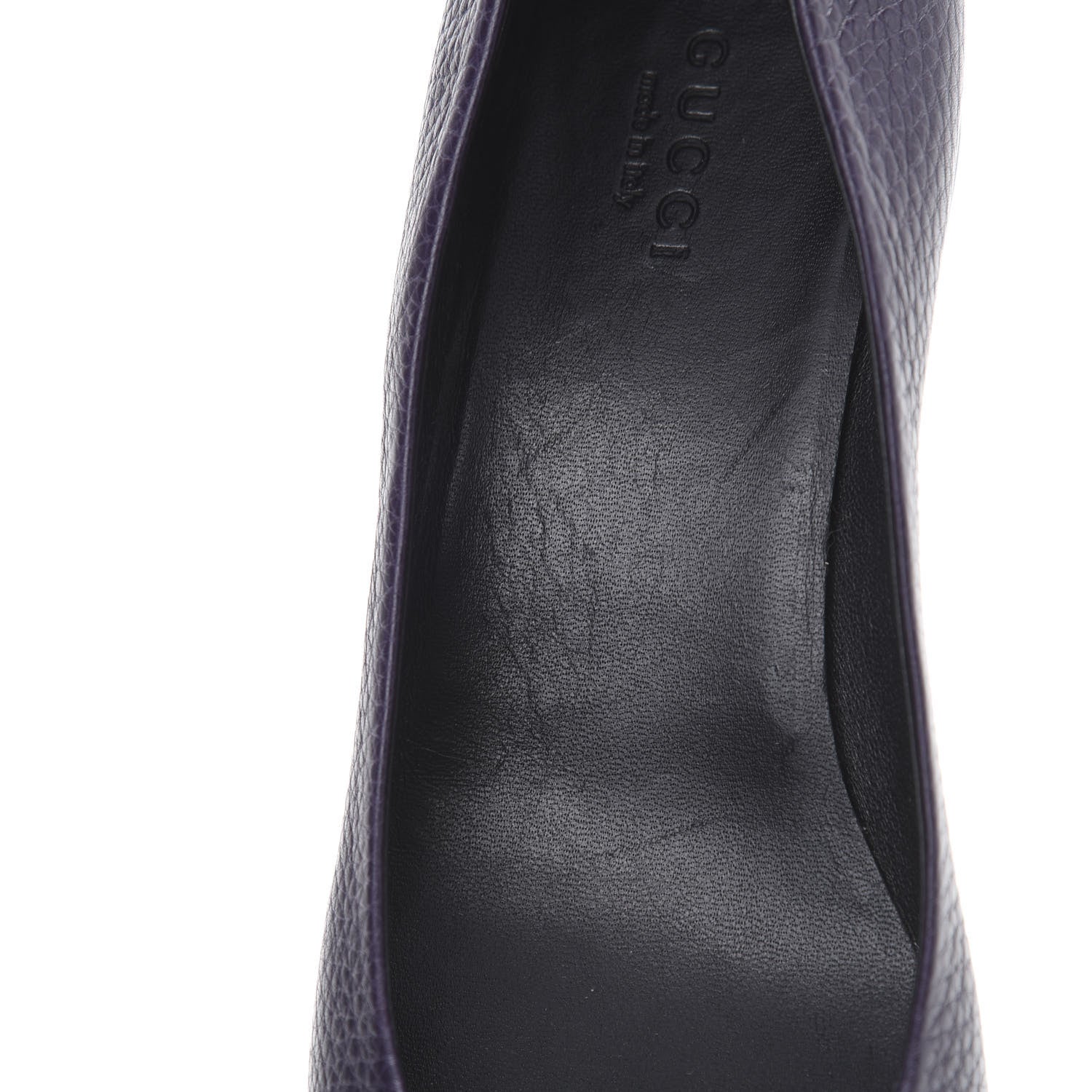 Gucci Calfskin GG Buckle Mid Heel Pumps 36.5 Deep Purple 9 of 10