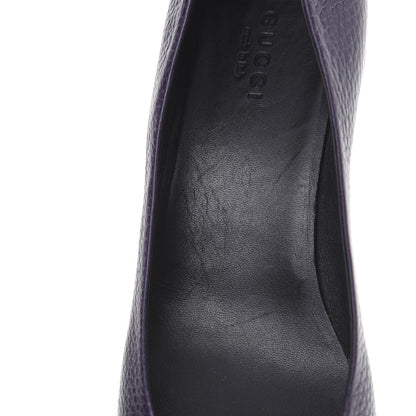 Gucci Calfskin GG Buckle Mid Heel Pumps 36.5 Deep Purple 9 of 10