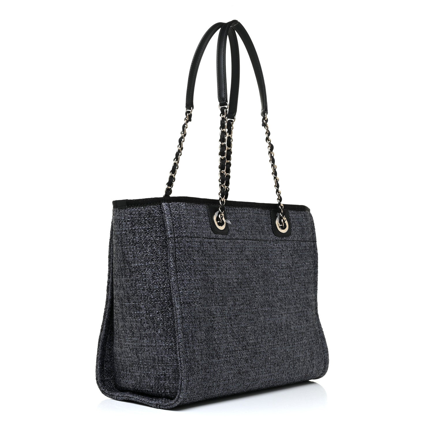 Chanel Lurex Boucle Small Deauville Tote Black 3 of 11