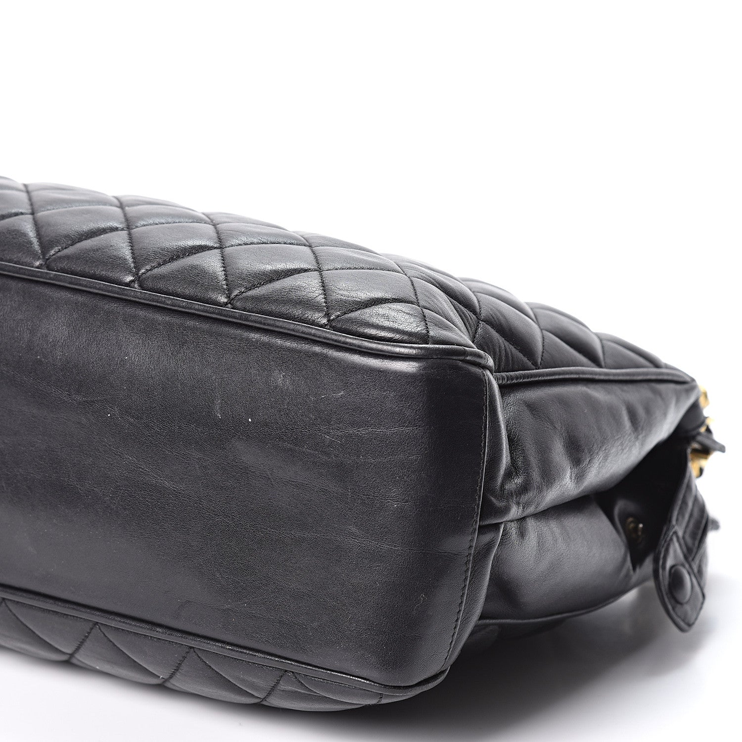 Chanel Lambskin Quilted Shopping Tote Black 8 of 8