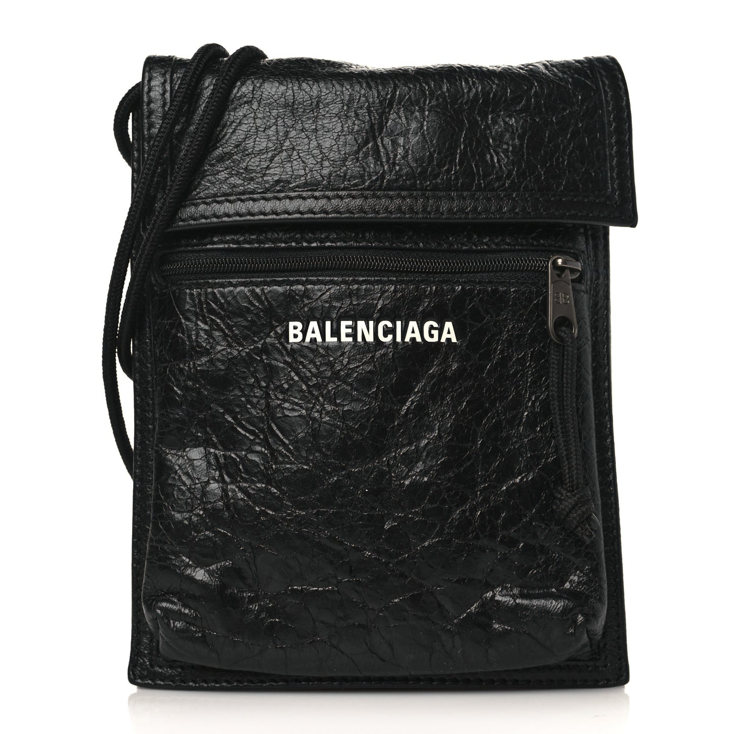 Agneau Arena Small Explorer Crossbody Pouch Black