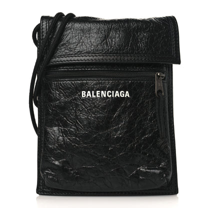Balenciaga Agneau Arena Small Explorer Crossbody Pouch Black 1 of 8