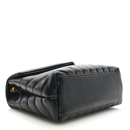 Saint Laurent Calfskin Y Quilted Monogram Small Loulou Chain Satchel Black 4 of 8