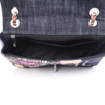 Chanel Denim Tweed Patchwork Medium Single Flap Multicolor 5 of 13