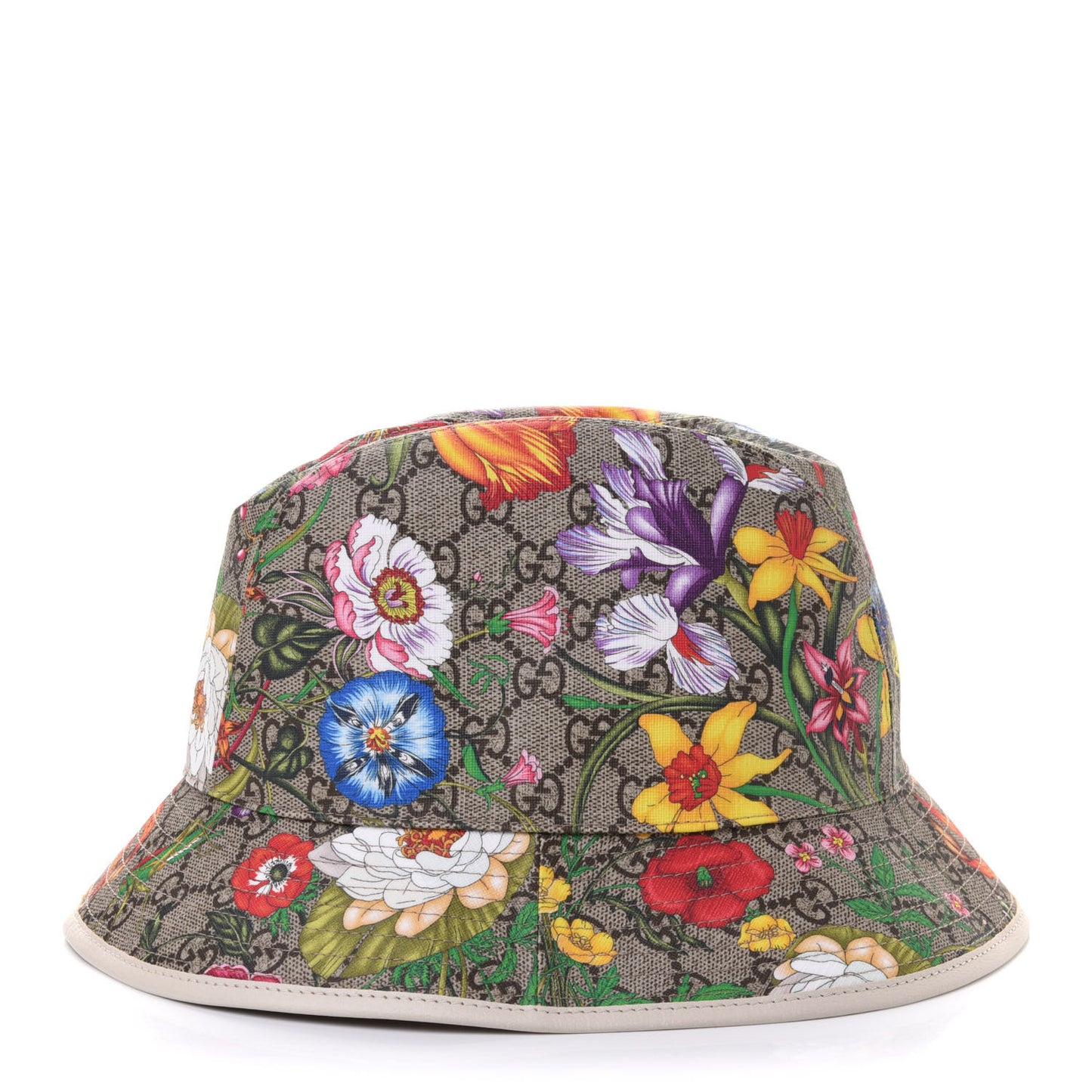 GG Supreme Monogram Flora Fedora Hat S White