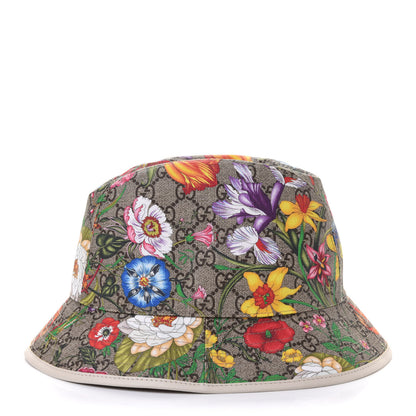 Gucci GG Supreme Monogram Flora Fedora Hat S White 5 of 10