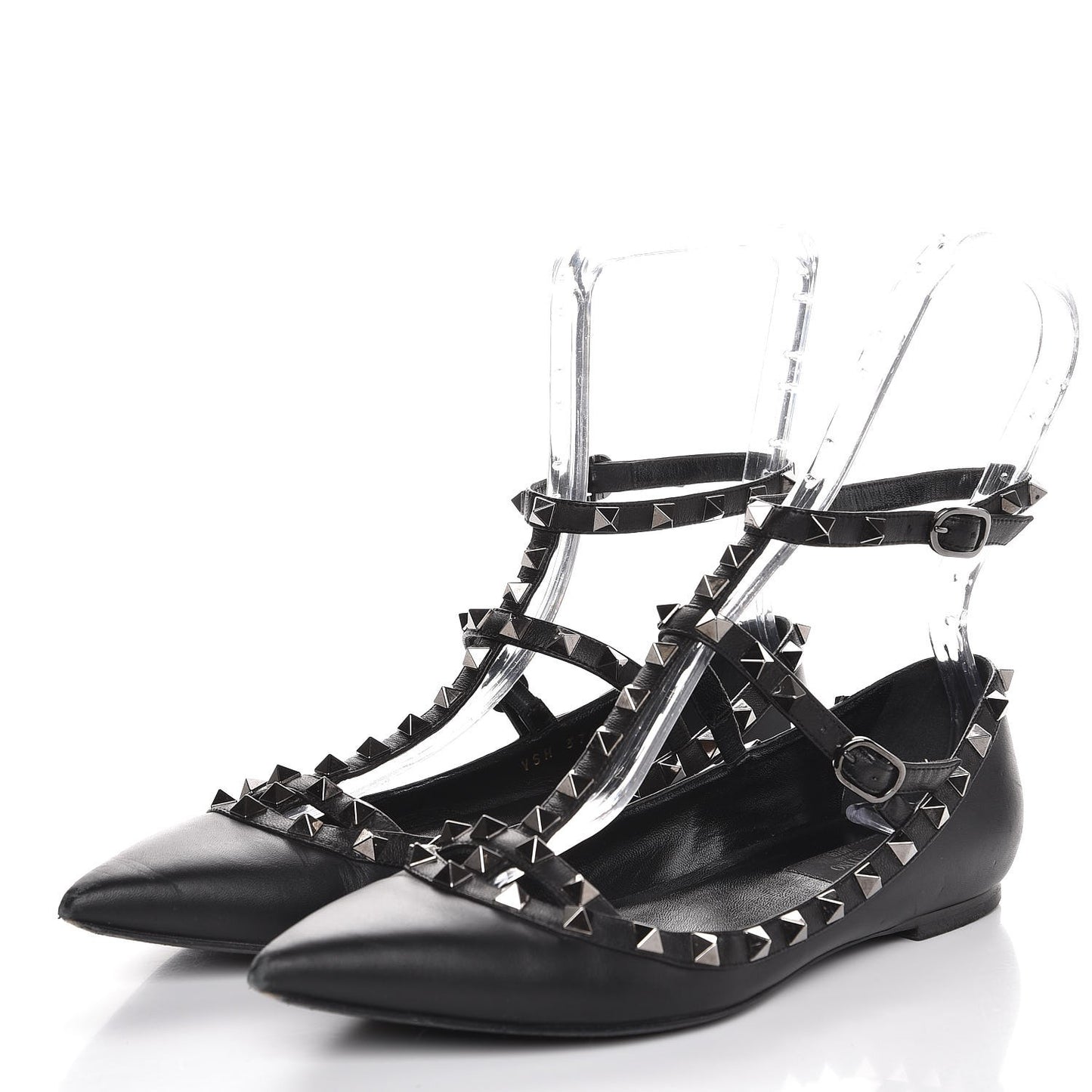 Nappa Rockstud Cage Ballerina Flats 39 Black