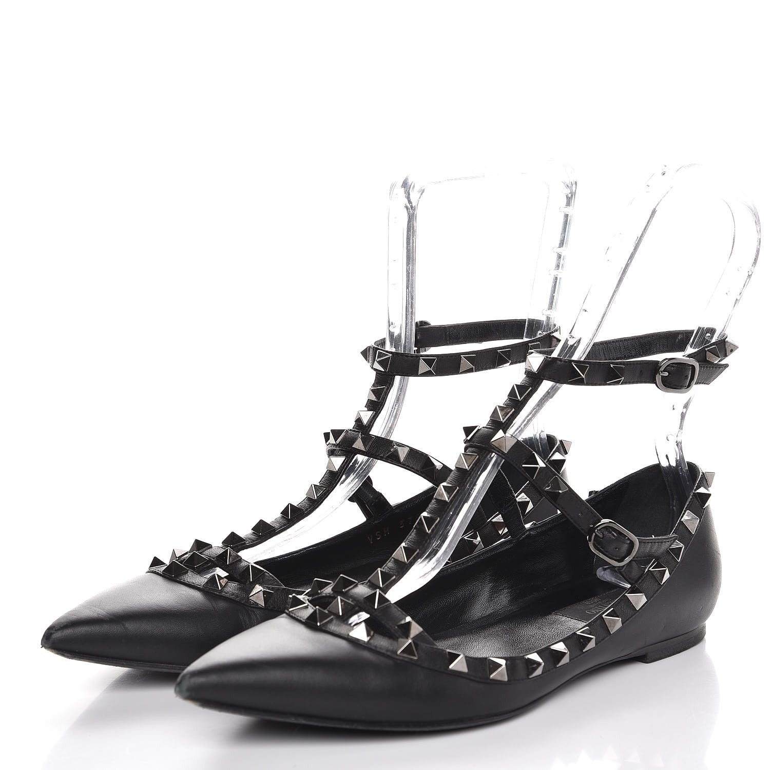 Valentino Garavani Nappa Rockstud Cage Ballerina Flats 39 Black 3 of 14