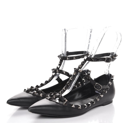 Valentino Garavani Nappa Rockstud Cage Ballerina Flats 39 Black 3 of 14