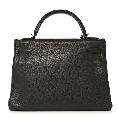 Hermes Taurillon Clemence Kelly Retourne 32 Vert De Gris 4 of 41
