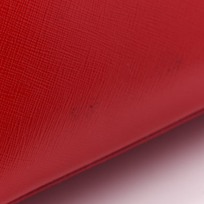 Prada Saffiano Vernice Pyramid Bag Rosso 8 of 9