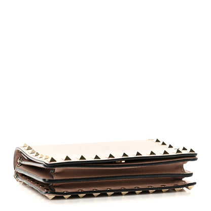 Valentino Garavani Vitello Rockstud Wallet on Chain Poudre 4 of 10
