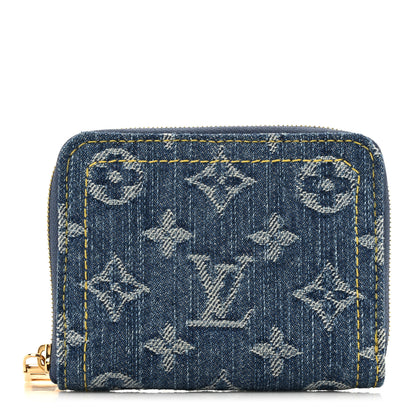 Louis Vuitton Denim Monogram Zippy Coin Purse Blue 1 of 8