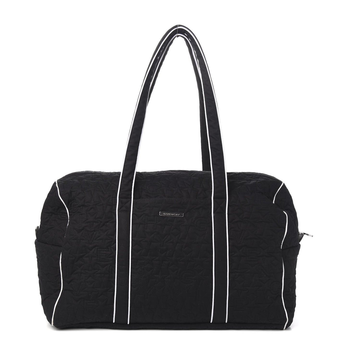 Nylon Quilted Stars Diaper Bag Black