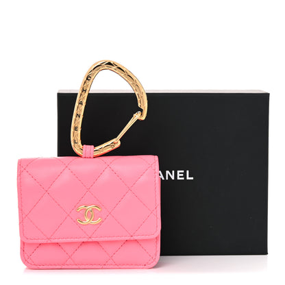 Chanel Lambskin Quilted CC Hook Card Holder Pink 11 of 11