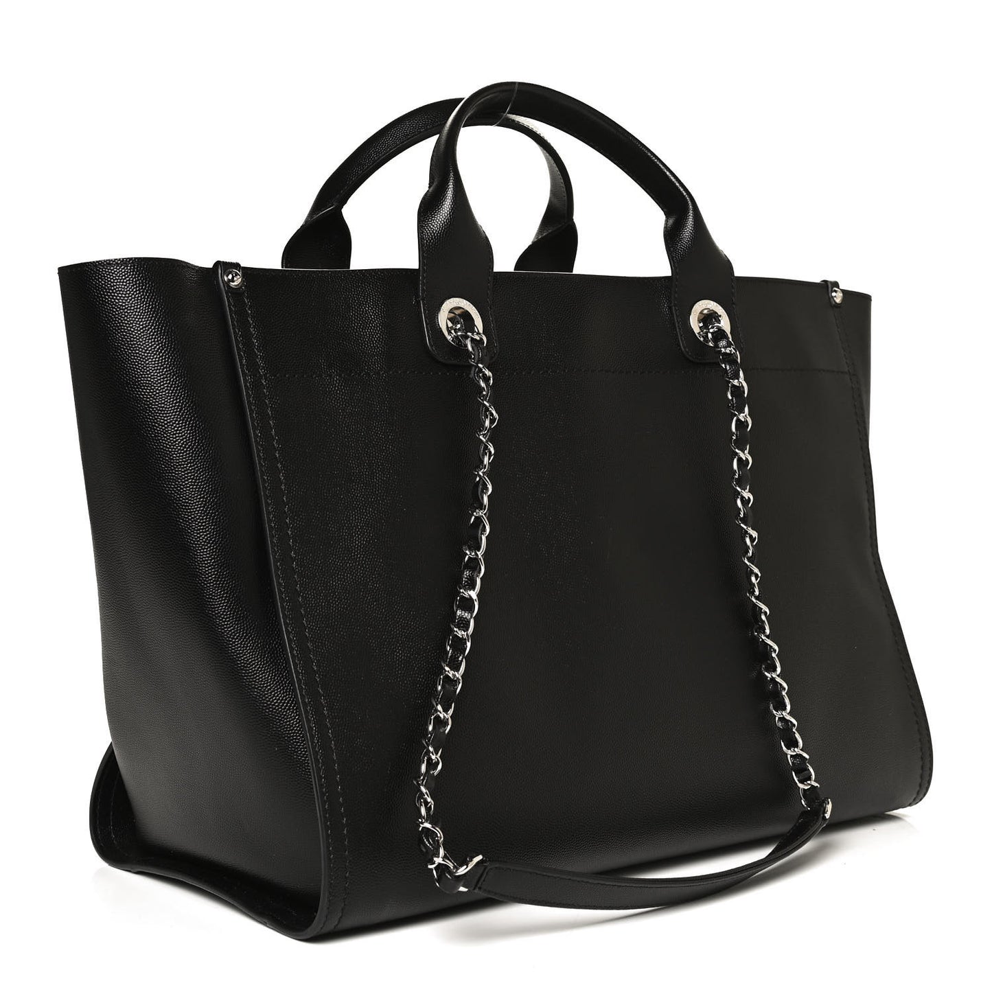 Caviar Medium Studded Deauville Tote Black