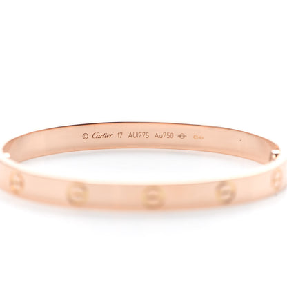 Cartier 18K Pink Gold LOVE Bracelet 17 4 of 6