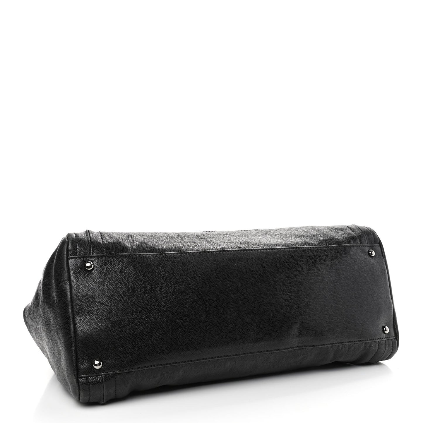 Glazed Caviar East West Modern Chain Tote Black