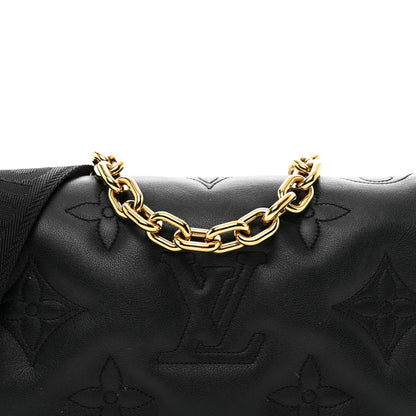 Louis Vuitton Calfskin Bubblegram Wallet On Strap Black 7 of 10