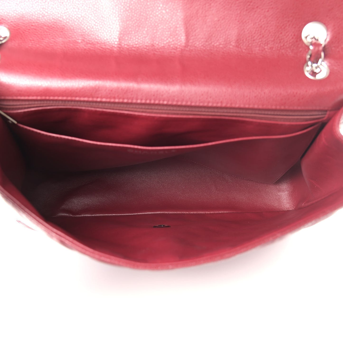 Caviar Quilted Maxi Single Flap Dark Red