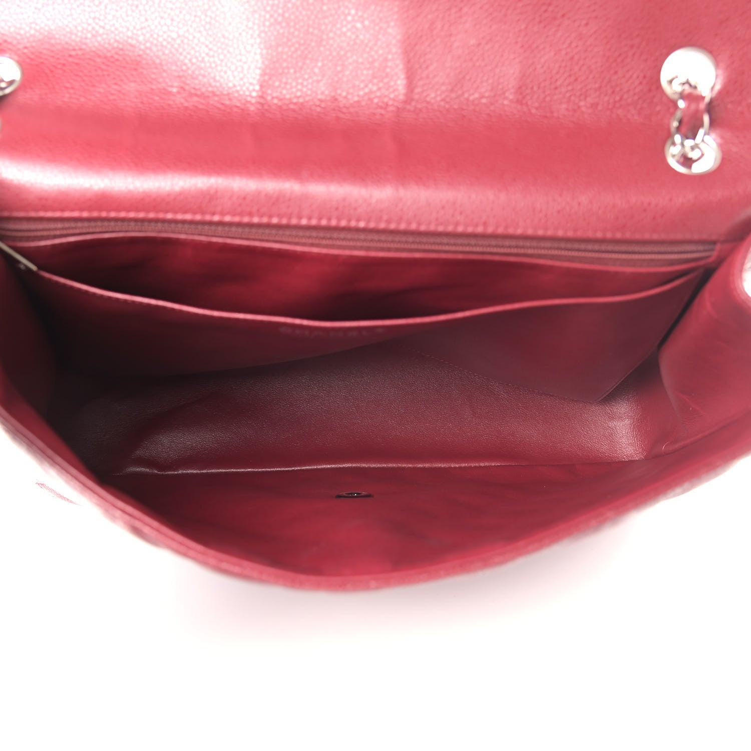 Chanel Caviar Quilted Maxi Single Flap Dark Red 4 of 6
