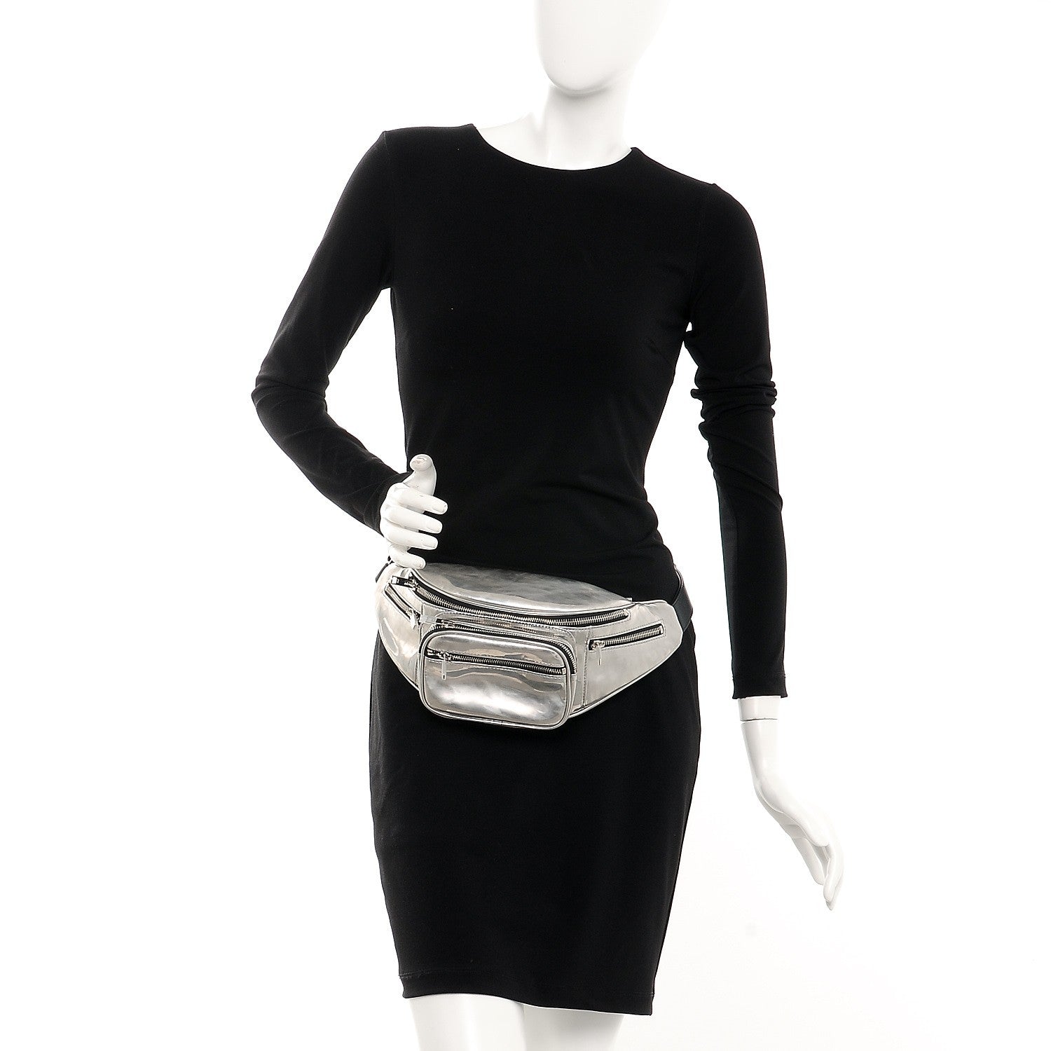 Alexander Wang Mirror Mini Attica Chain Fanny Pack Belt Bag Silver 2 of 10