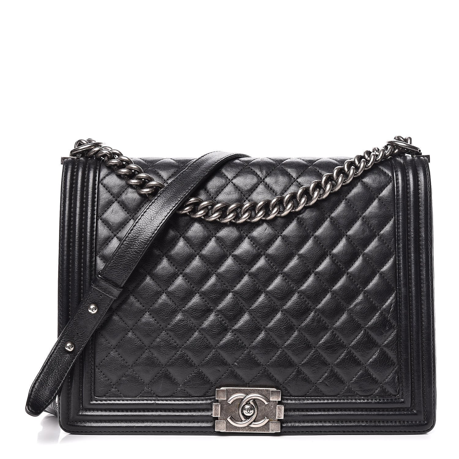 Chanel Calfskin Quilted Large Boy Flap Black 1 of 22