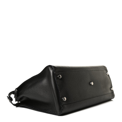 Fendi Calfskin Romano Selleria Monster Eyes Large Mens Peekaboo Iconic Essential Satchel Black White 3 of 15