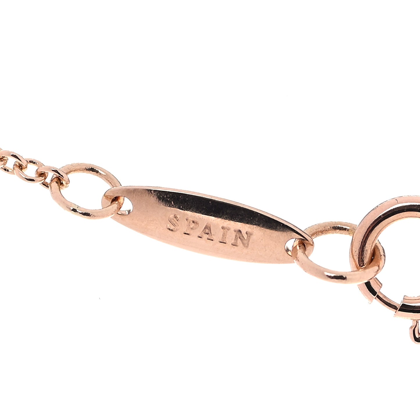 18K Rose Gold 2 Diamond Elsa Peretti Diamonds by the Yard Open Heart Pendant Necklace