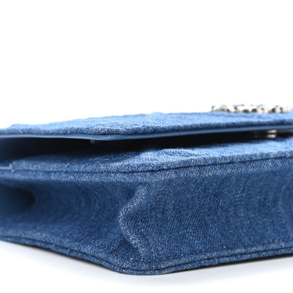 Chanel Denim Quilted Chanel 19 Wallet On Chain WOC Blue 10 of 11