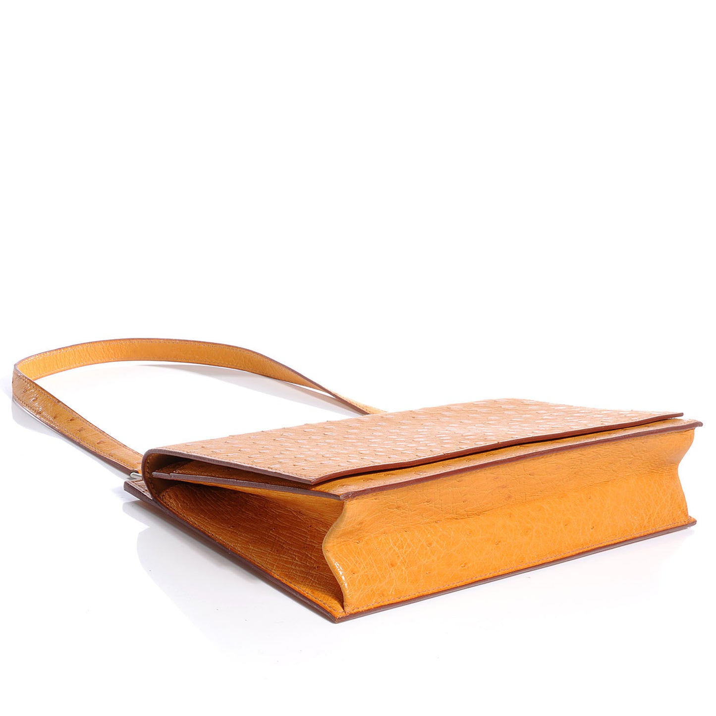 Ostrich Envelope Shoulder Bag Saffron