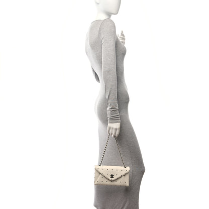 Chanel Printed Lambskin Logo CC Envelope Clutch With Chain White 2 of 11