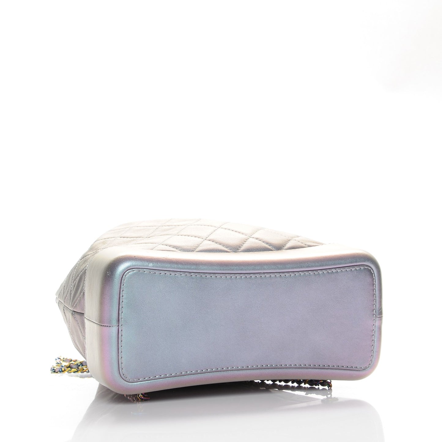 Iridescent Lambskin Calfskin Quilted Gabrielle Backpack Light Purple