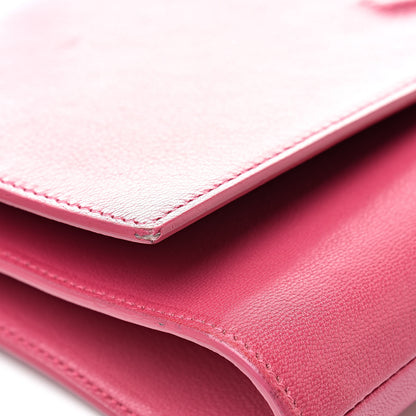 Saint Laurent Goatskin Monogram Large Belle De Jour Clutch Lipstick Fuchsia 13 of 14