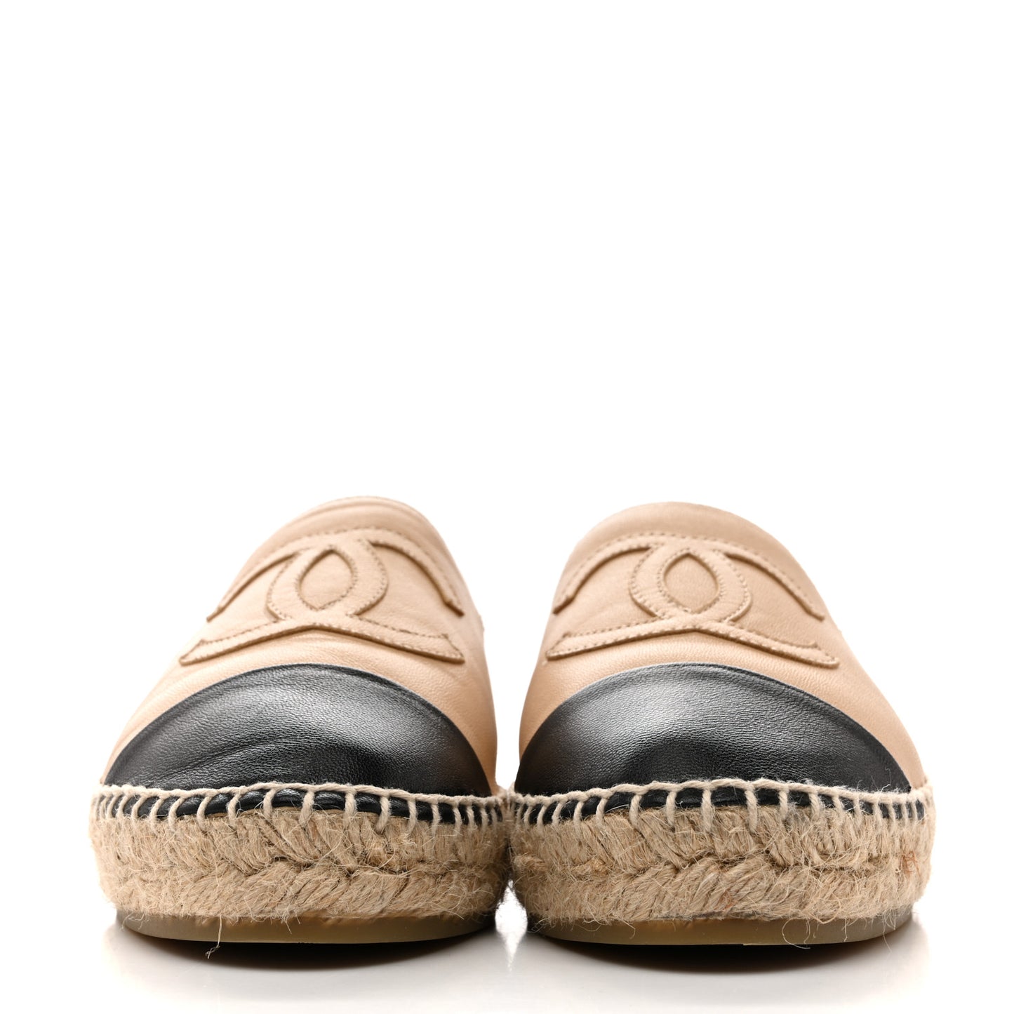 Lambskin CC Espadrilles 37 Beige Black