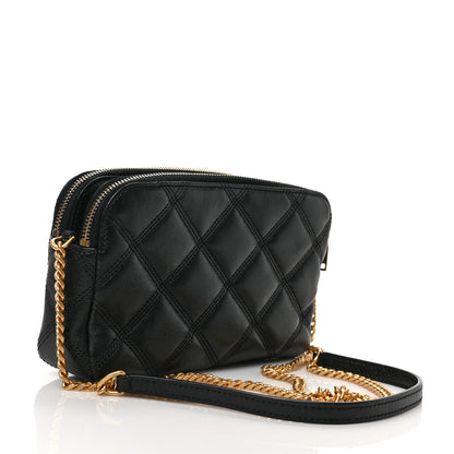 Saint Laurent Grained Lambskin Quilted Mini Becky Double Zip Bag Black 3 of 8