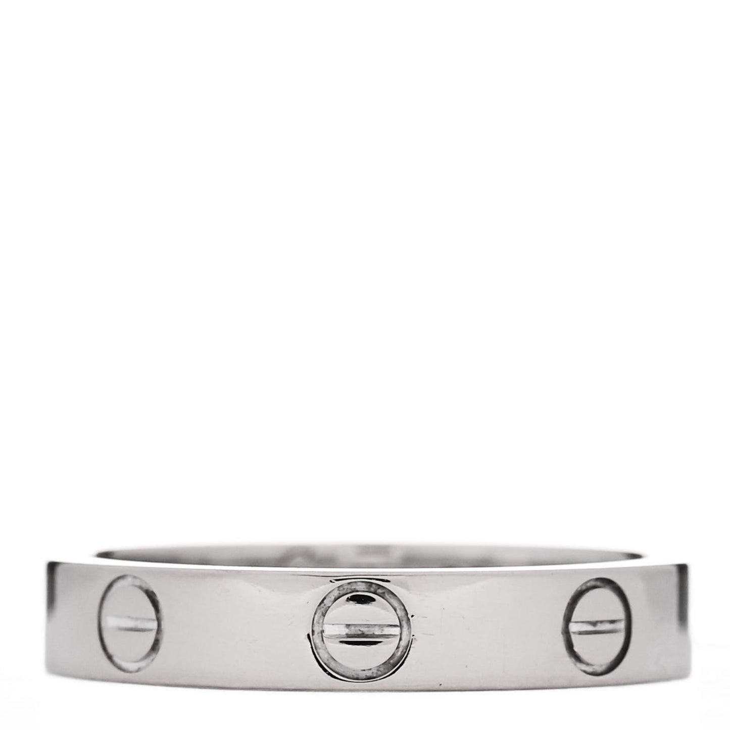 18K White Gold 3.5mm LOVE Wedding Band Ring 54 6.75