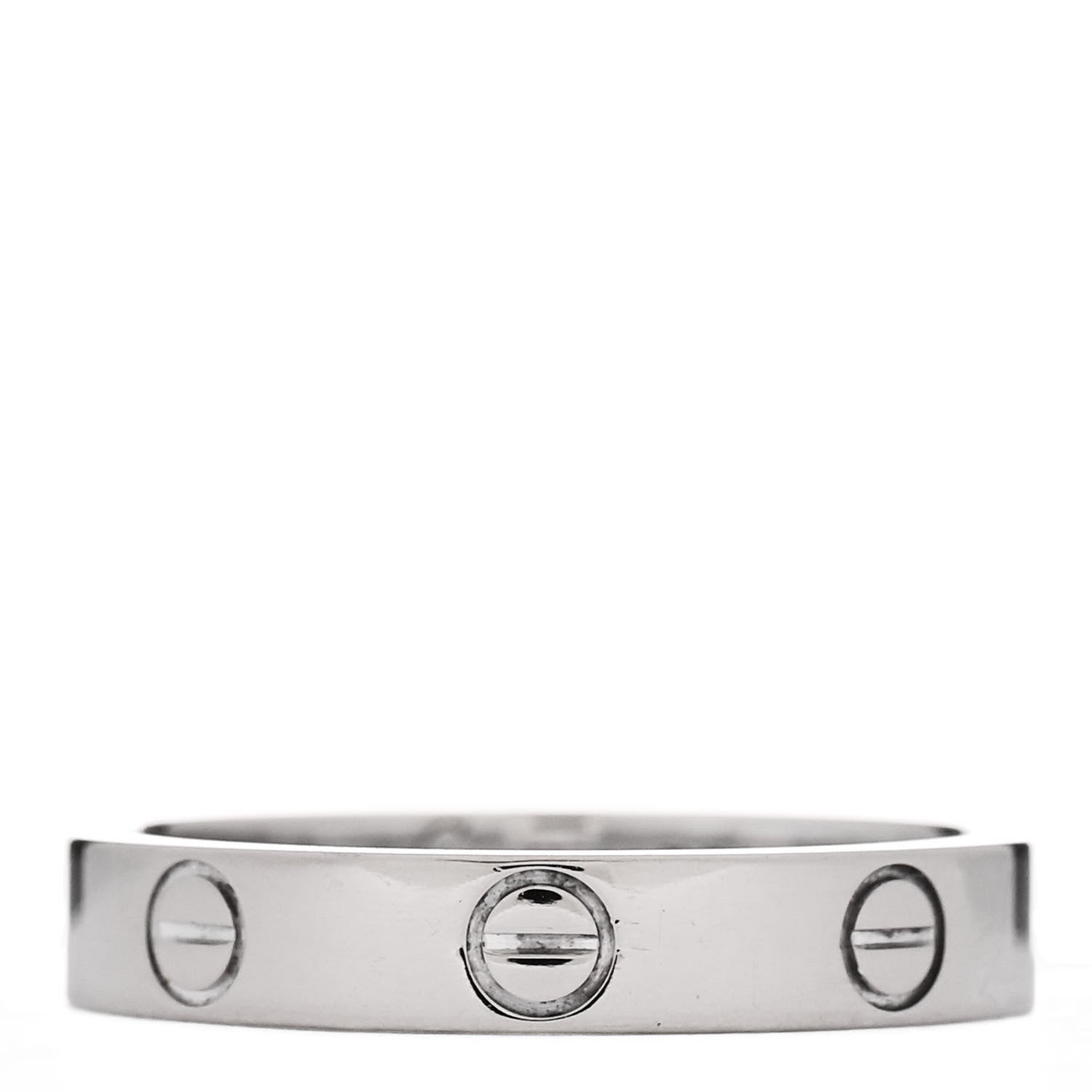 Cartier 18K White Gold 3.5mm LOVE Wedding Band Ring 54 6.75 3 of 5