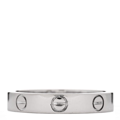 Cartier 18K White Gold 3.5mm LOVE Wedding Band Ring 54 6.75 3 of 5