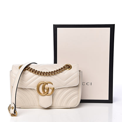 Gucci Calfskin Matelasse Mini GG Marmont Shoulder Bag White 14 of 14