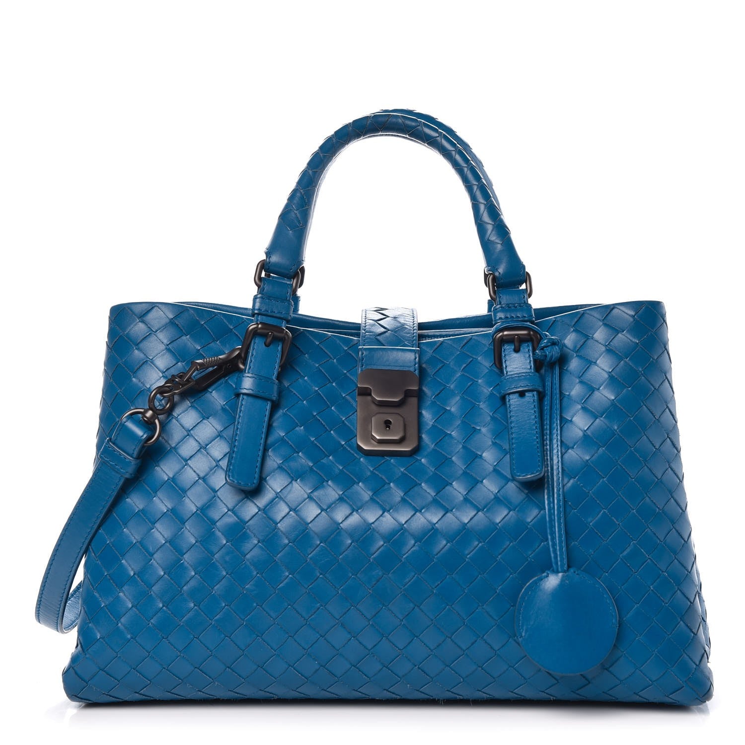 Bottega Veneta Light Calf Intrecciato Small Roma Signal Blue 1 of 8