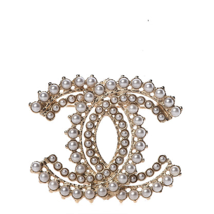 Chanel Pearl CC Brooch Gold 1 of 5