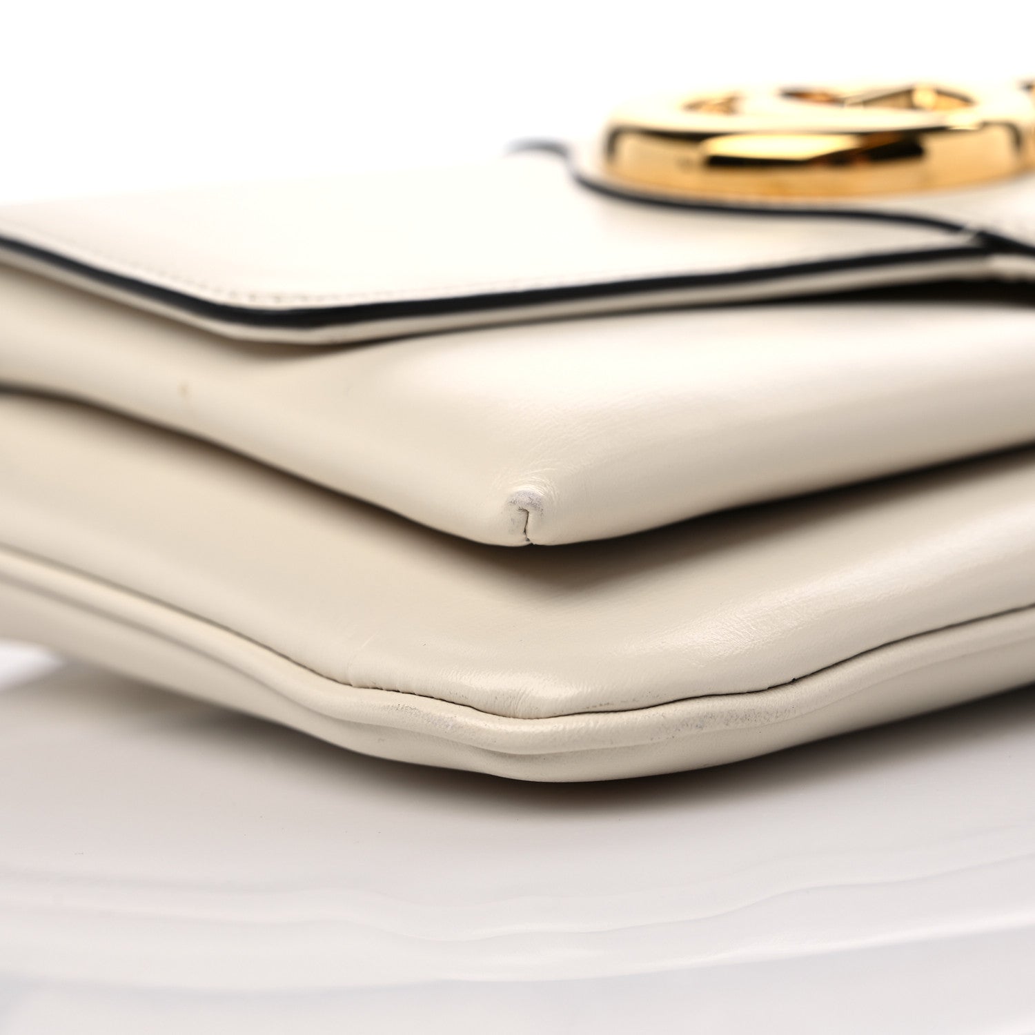 Gucci Calfskin Small Arli Flap Shoulder Bag Mystic White 8 of 9